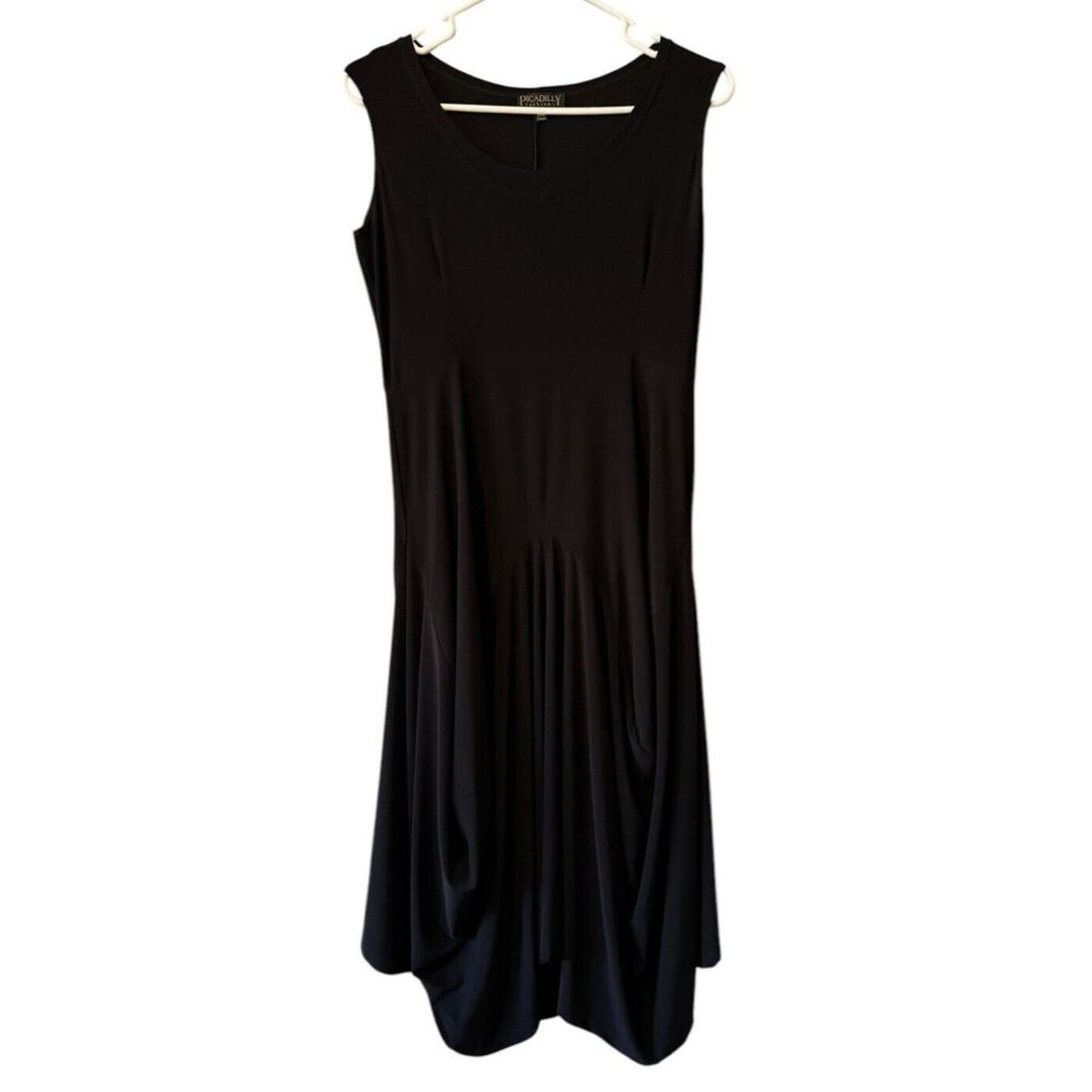 Picadilly Fashions Size Small black slinky knit sleeveless dress Loungewear City